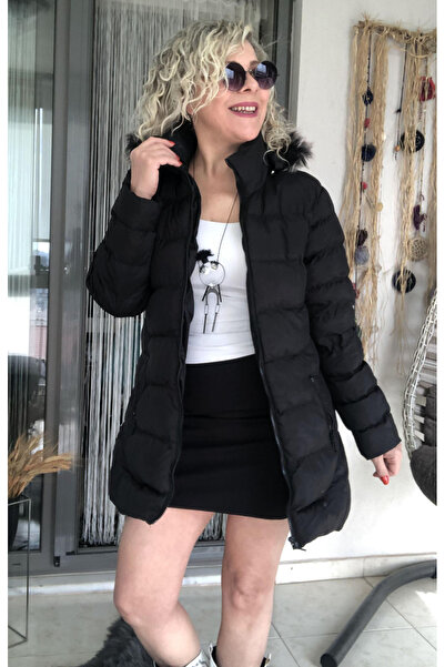 Dila Butik Çıkabilen Kapşonlu Şişme Kaban Ceket