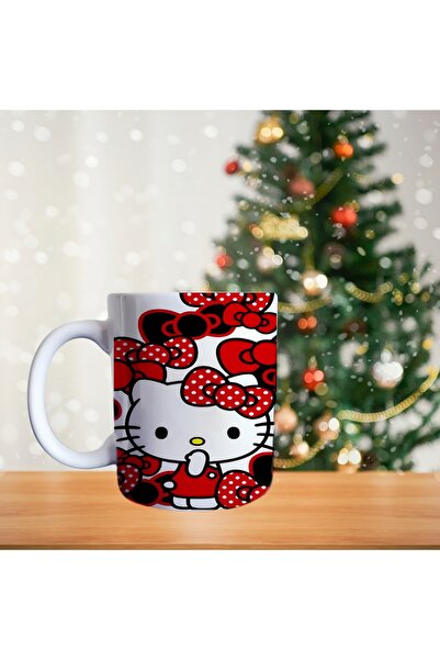 Genel Markalar Hello Kitty - Kırmızı Elbiseli - Disnep Temalı Porselen Kupa