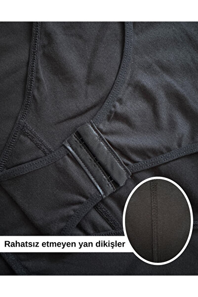 ALYA UNDERWEAR Black Women's Body - Rope Strap, Snap Fastener, Soft Modal, Cotton Blend, Hooked, 1 Piece