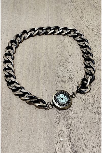 LADYMİRAGE Choker Necklace with Vintage Style Clock