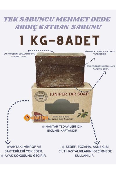 HEPSİ ANADOLU 8 Pieces of Juniper Tar Soap - Single Soap Maker Mehmet Dede Mardin