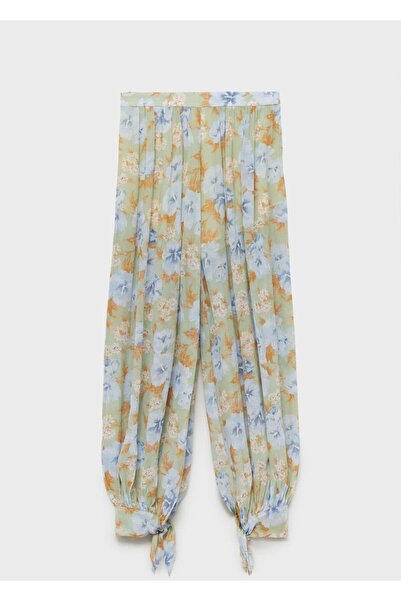 MANGO Woman Çiçekli balon pantolon