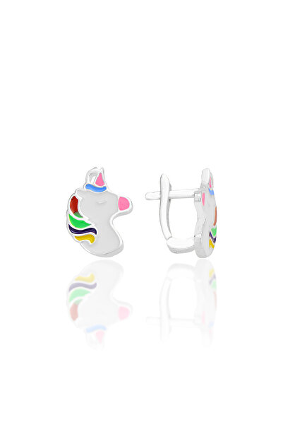 KAR DİAMOND Unicorn Kız Çoçuk Gümüş Küpe - Sertifikalı