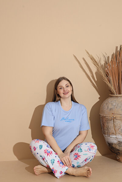 SEBOTEKS Set de pijamale cu mânecă scurtă din țesătură Milan cu textura moale pentru femei 20100