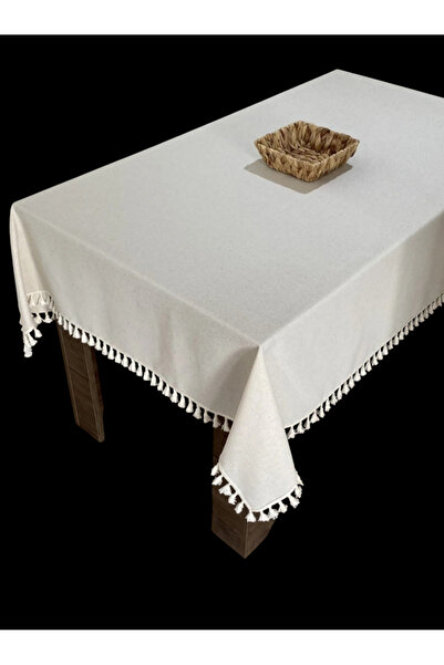 OTOTEDARİK مفرش طاولة من الكتان الخام العضوي باللون البيج