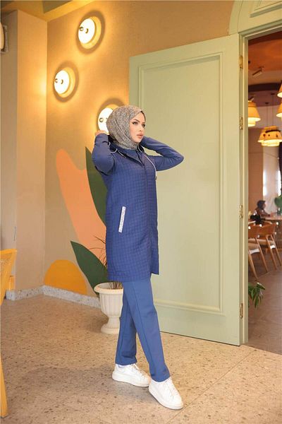 Bwest Quilted Triple Set with Zippered Hooded Pocket - (38-46) - 71226 - Indigo