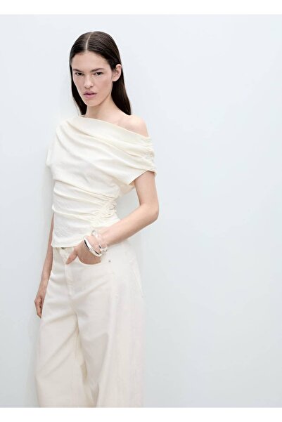 MANGO Woman Gathered Asymmetrical Blouse