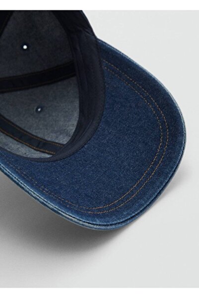 MANGO Woman Vizörlü denim kasket şapka