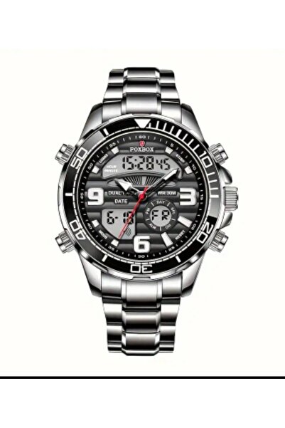 N.AK ERKEK SPOR TASARIM ÇİFT EKRAN MODA ŞIK TARZ ÇELİK SAAT