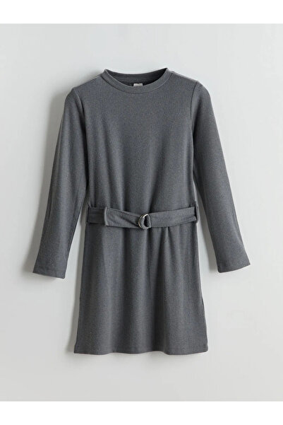 LC Waikiki Lcw Kids Gray Crew Neck Girl's Dress