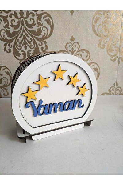 bir parça tasarım Fenerbahçe renkli Ahsap kumbara