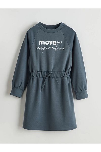 LC Waikiki Lcw Kids Black Crew Neck Girls' Dress