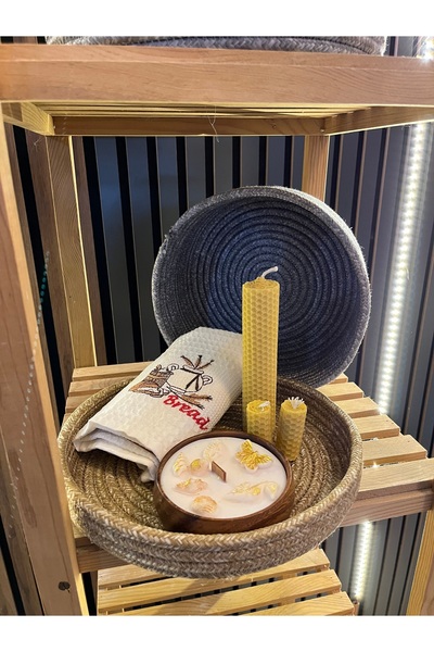 Home Σετ καλάθια από φυσικό ψάθι από γιούτα με καπάκια