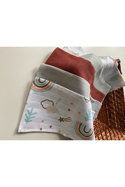 Canbutik مناديل فم موسلين متعددة الأغراض للأطفال مقاس كبير 30*30 سم 5 عبوات