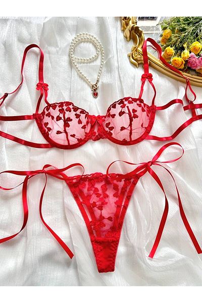 Tayse lingerie Set sutien cu broderie cu sârmă