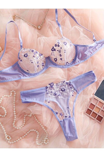 Tayse lingerie مجموعة حمالة صدر مطرزة من Underwire