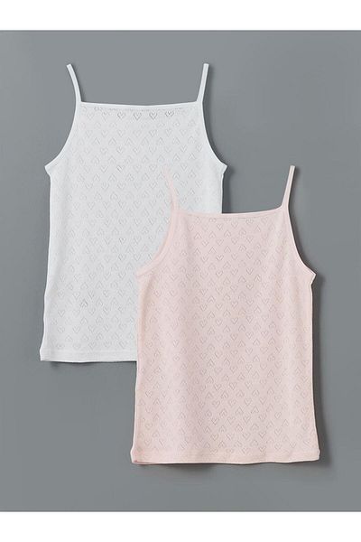 LC Waikiki Lcw Kids Square Collar Girls' Undershirt Set of 2
