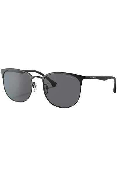 Emporio Armani نظارة شمسية للرجال بتصميم وسادة - Ea 2122d - مقاس العدسة: 56 مم - أسود غير لامع