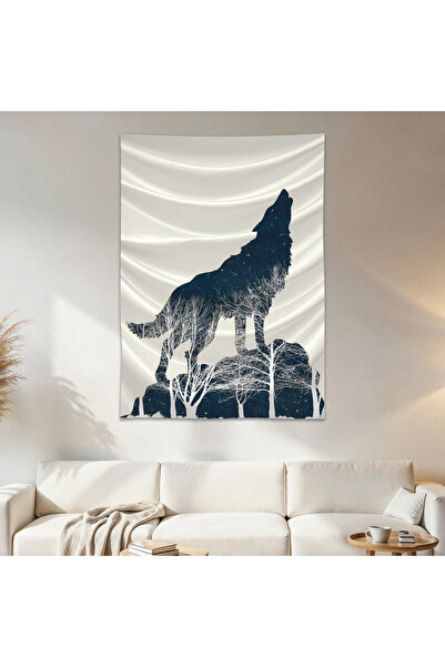 Geek Cultcha Howling Wolf Wall Cloth Wall Tapestry First Quality Satin Fabric...