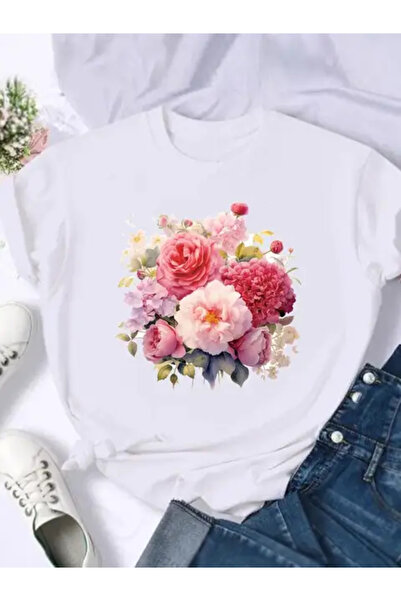 HOFFNUNG λουλουδάτο γραφικό μπλουζάκι μόδας γυναικείο μπλουζάκι με στάμπα γυν...