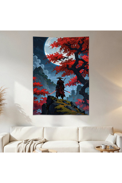 Geek Cultcha Japanese Samurai Wall Cloth Wall Tapestry First Quality Satin Fa...