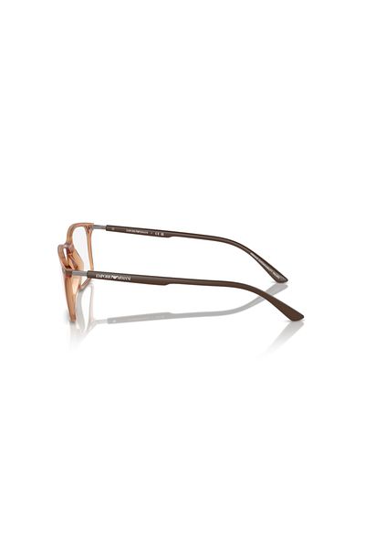 Emporio Armani Man Rectangle Eyeglasses- Ea 3237 - Lense Size:53mm - Shiny Transparent Brown