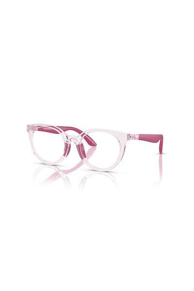 Emporio Armani Kids Woman Phantos Eye Glasses- Ea 3007 - Lense Size:45mm - Shiny Transparent Pink
