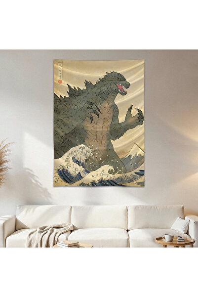 Geek Cultcha Ukiyo-E Dinosaur Wall Drape Wall Tapestry First Quality Satin Fa...