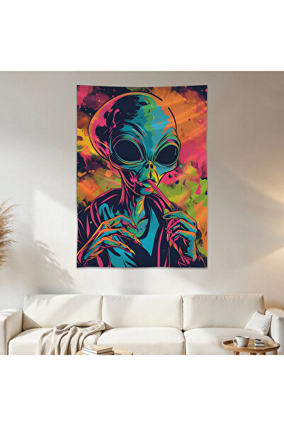 Geek Cultcha Alien Wall Drape Wall Tapestry First Quality Satin Fabric Poster