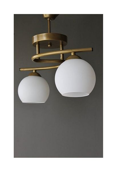 Semboldekor S Profile Antique 2-Piece Chandelier (White Glass)