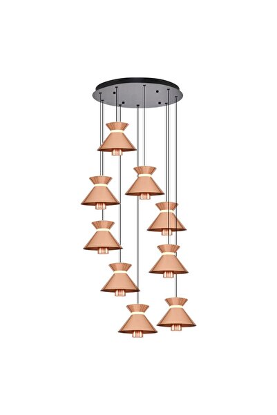 Özcan Aydınlatma Özcan Aydınlatma 2803-9A-32 Mekik 9'lu Sarkıt Helezon ROSE GOLD