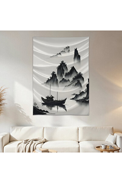 Geek Cultcha Japanese Mount and Boat Wall Drape Wall Tapestry First Quality S...