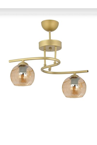 Semboldekor S Profile Antique 2-Piece Chandelier (Honey Glass)