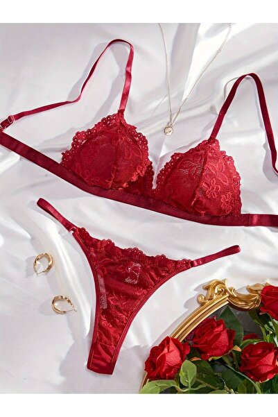 Tayse lingerie طقم حمالة صدر منقوشة بالزهور