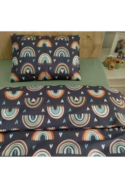 MundoLindo Style Owner Duvet Cover Set - Rainbow 100% Natural Cotton, Single, 2 Pieces, 160X220 cm