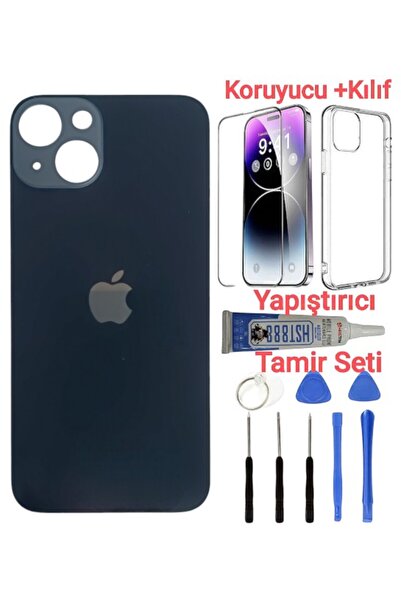 indirimplus iPhone 13 Arka Kapak Pil Kapağı + Yapıştırıcı+Kılıf+Kırılmaz SİYA...