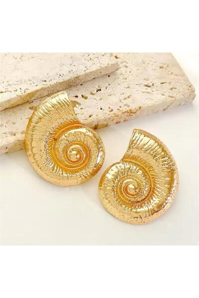 Pelin Aksesuar الذهب الكبير أقراط صدف