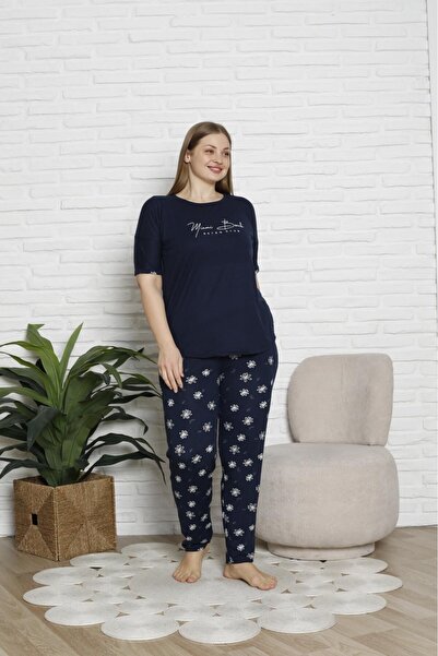 alec lingerie Milan Bamboo Fabric Large Size Women's Short Sleeve Pajamas Set