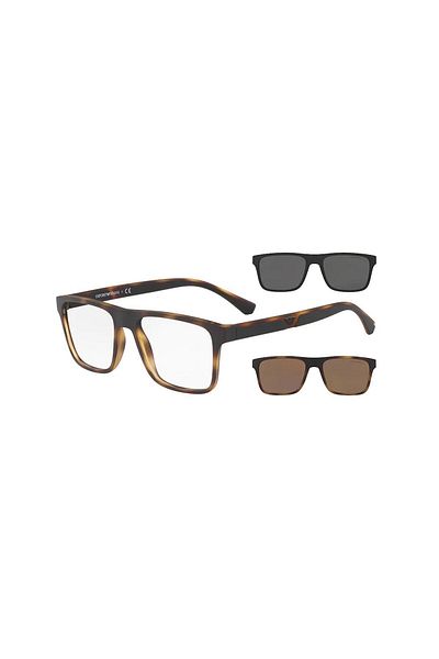 Emporio Armani Man Rectangle Sunglasses- Ea 4115 - Lense Size:54mm - Matte Havana