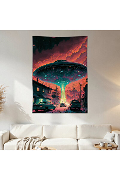 Geek Cultcha Ufo Wall Cloth Wall Tapestry First Quality Satin Fabric Poster