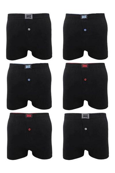 Tutku New Season 6-Piece Flat Boxer Aesthetic Black Buttoned Men's Fictitious Shoes
