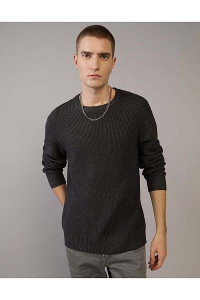 AMERICAN EAGLE Ae Waffle Crew Neck Sweater