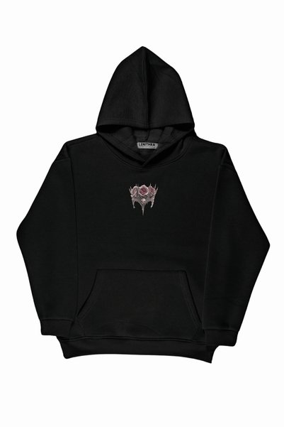 By Caspita Fashion Lenithra Dikenruh Back Printed Unisex Oversize Black Hoodie
