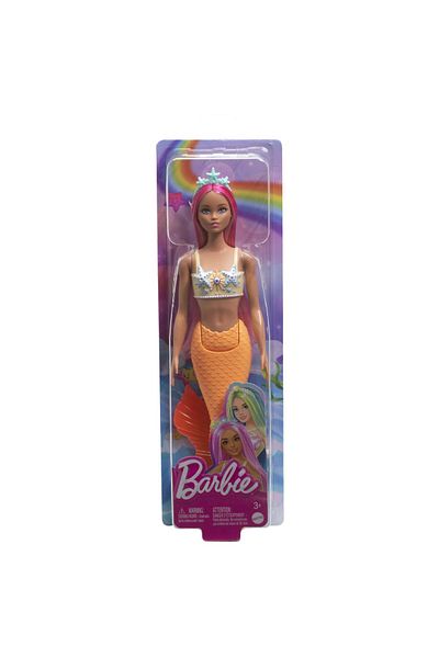mattel Barbie Dreamtropia Mermaid Doll With Pink Hair And Orange Tail