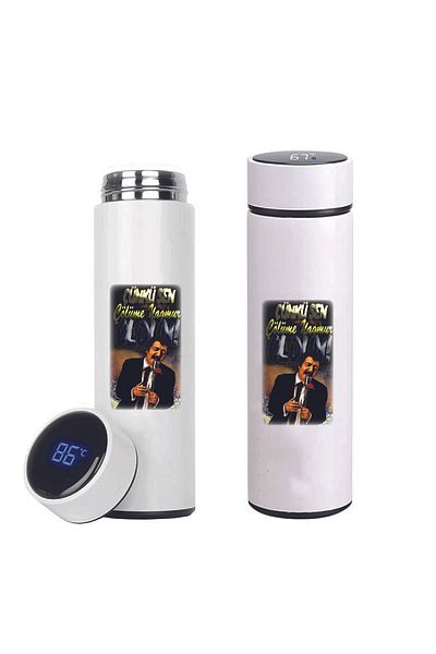 DKDZ SHOP Müslüm Baba Printed Steel Thermos with Indicator 450ml.-012