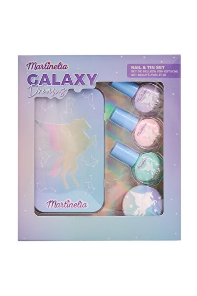 OEM MARTINELIA GALAXY DREAMS SET 3 NAIL POLISHES AND STORAGE BOX - metal