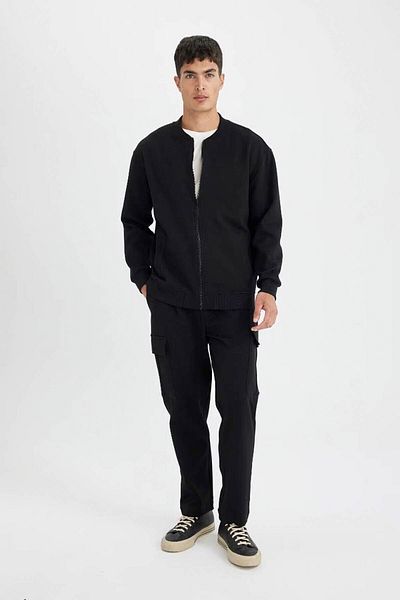 DeFacto Saisonale Bomberjacke mit College-Kragen, Reißverschluss, Relax-Passform, Doppeltaschen – D2605ax24au
