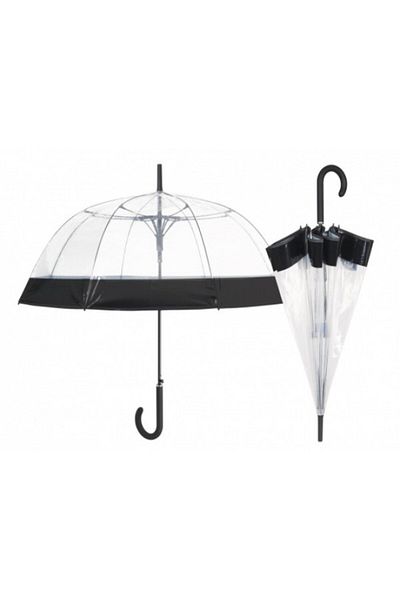 Perletti Automatic Women's Umbrella Dome Shape With Black Edge 89 Cm Diameter