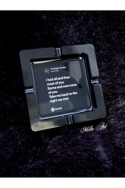Milo Art The Night We Met Siyah Epoksi Küllük Şarkılı Epoksi Küllük Kül Tabağı