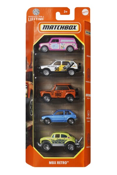 mattel Matchbox Set 5 Masinute Metalice Mbx Retro Scara 1:64